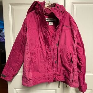 Columbia Jacket Womens Large Pink Hooded Winter Omni-Shield Coat Waterproof